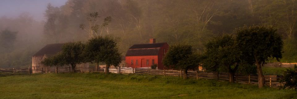 View of the Freeman Farmhouse in summer