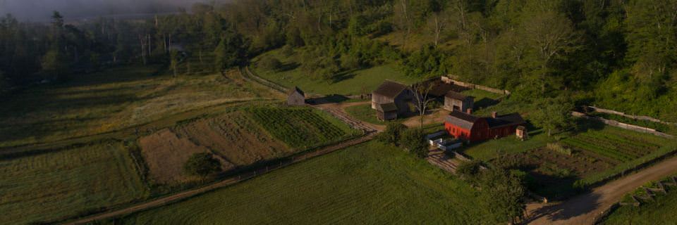View of the Freeman Farm in Summer From Above