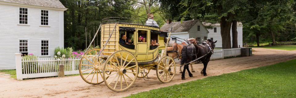 Riding around the Village Common in the Stagecoach
