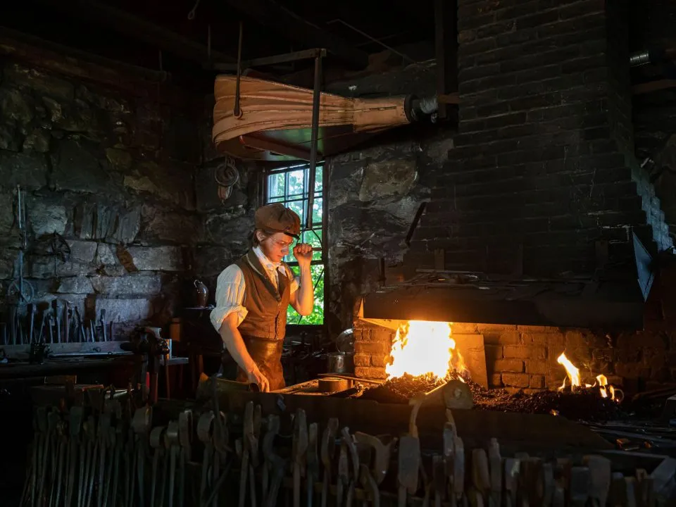A Blacksmith at Work; Credit Old Sturbridge Village