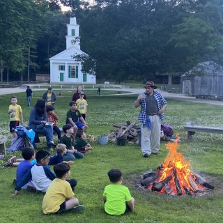 Scouts at the bonfire
