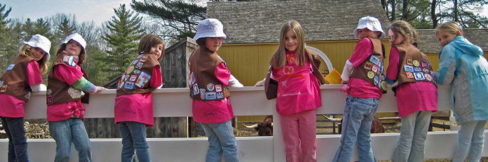 A group of Brownie Girl Scouts