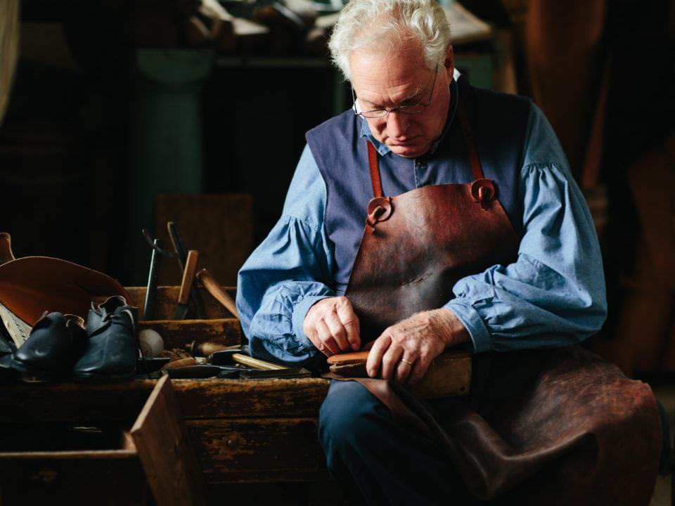Shoemaker at work